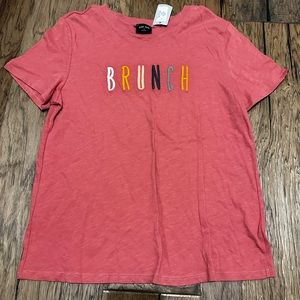 Short sleeve brunch shirt in peach size M